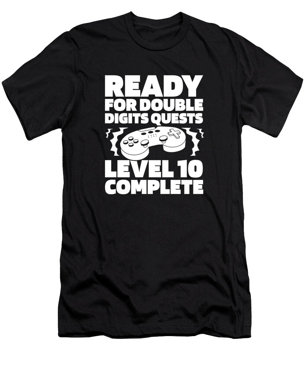 1 10 Year Old Gamer Video Games Gaming 10th Birthday Crazy Squirrel T-Shirt