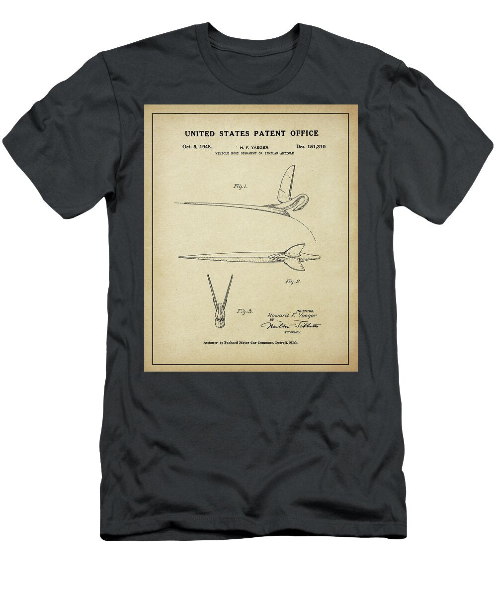 1 1948 Packard Cormorant Hood Ornament Patent Blueprint Dale Kincaid T-Shirt