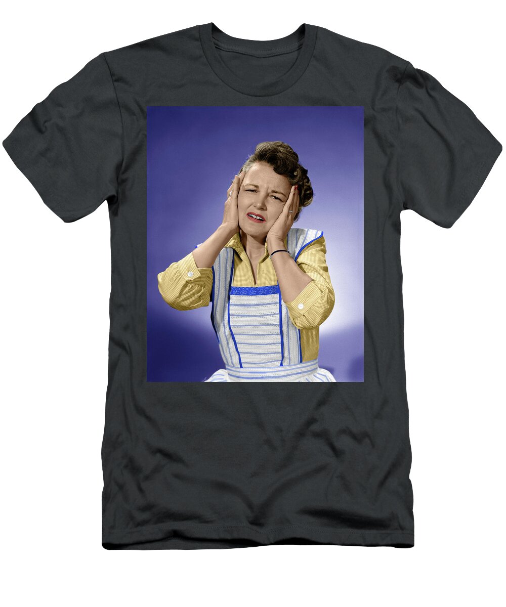1 1950s Woman in Cotton Dress with Both Vintage Images T-Shirt