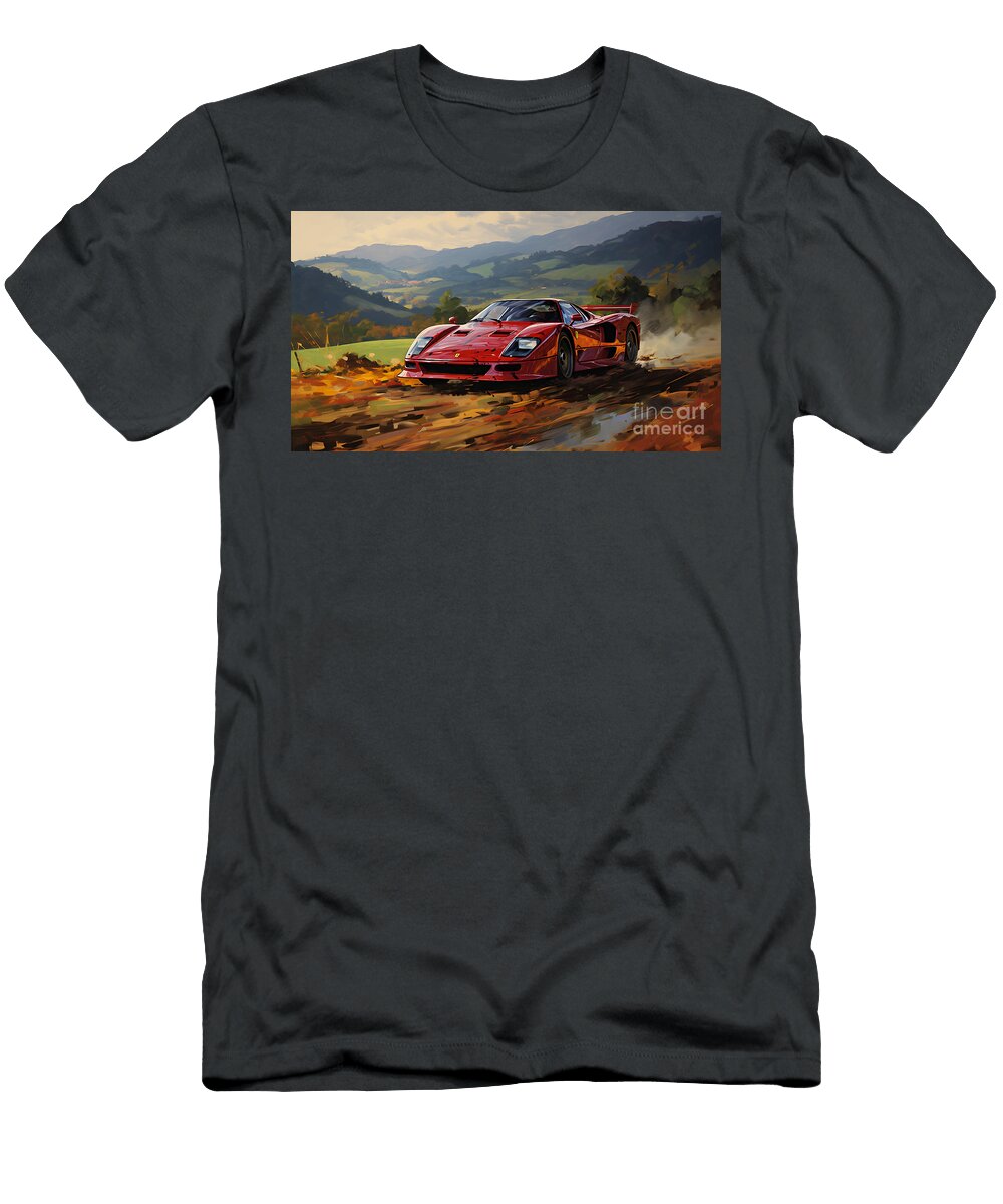 1 1990 Ferrari F40 Lm 29l V8 Turbocharged Superc By Asar Studios Celestial Images T-Shirt