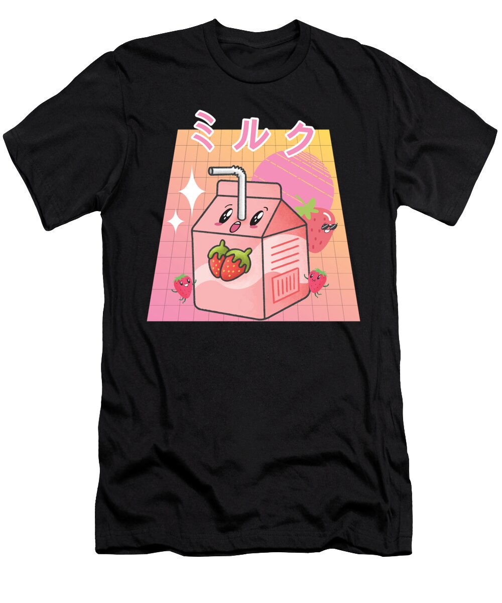 1 90s Kawaii Japanese Pink Strawberry Milk Gifts Fuzius T-Shirt