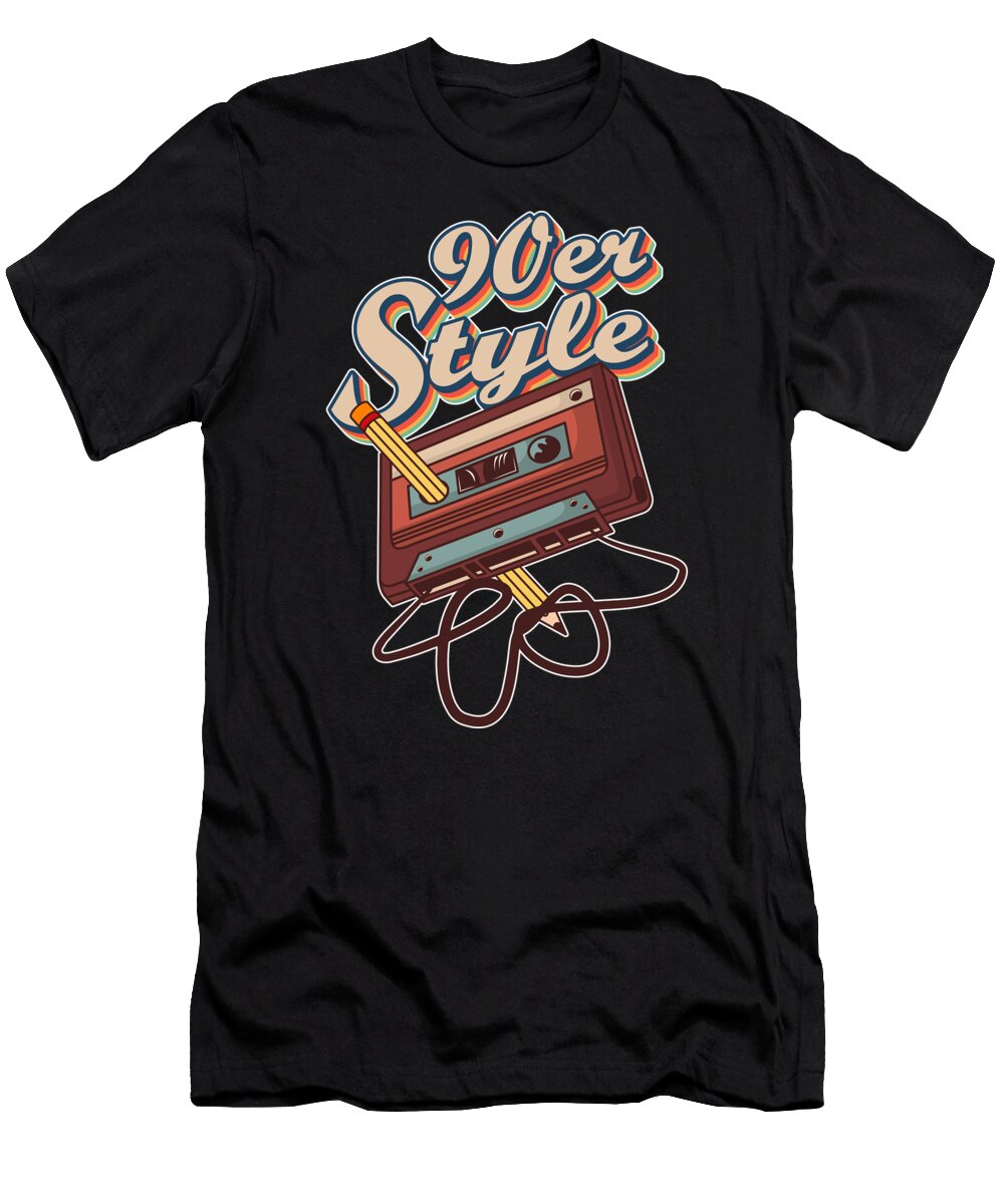 1 90s Vibes Retro Tape 90s Vintage Party Cool Spirit Marco Rothe T-Shirt