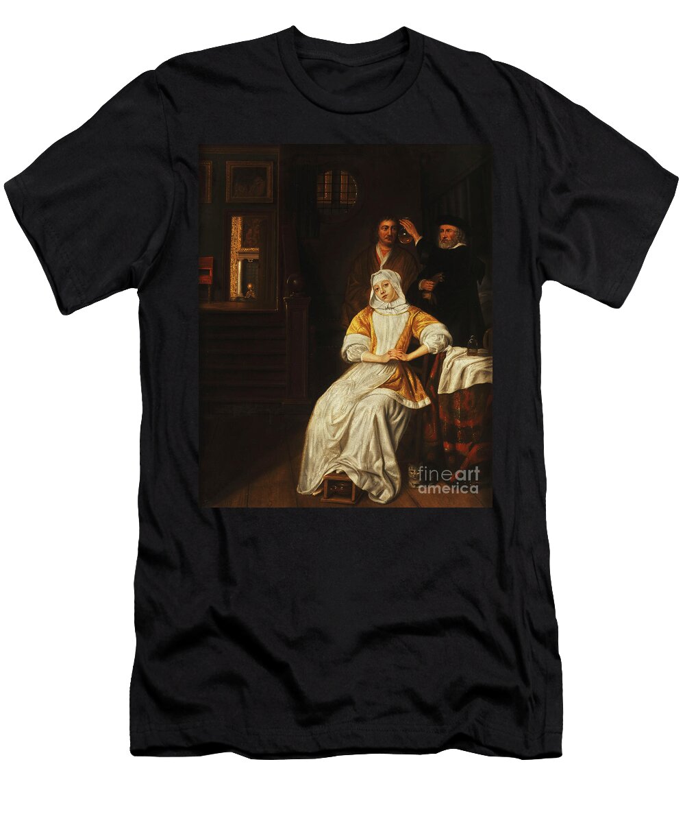 1 a Doctor Visiting a Young Lady in a Bedroom Samuel Van Hoogstraten T-Shirt
