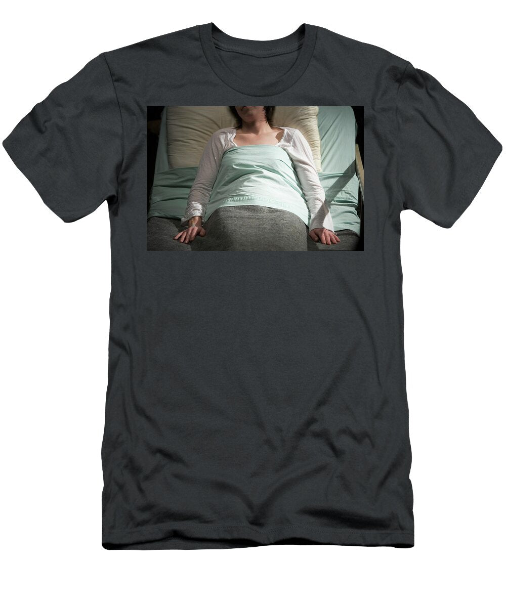 1 a Woman Lying in a Hospital Bed Ron Koeberer T-Shirt