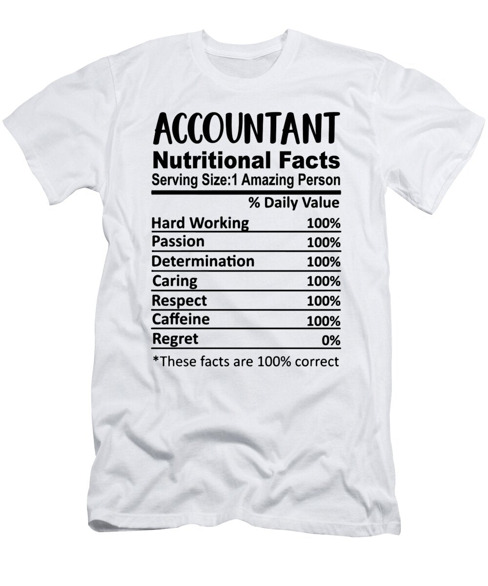 1 Accountant Nutrition Facts Funny Jensen Cena T-Shirt