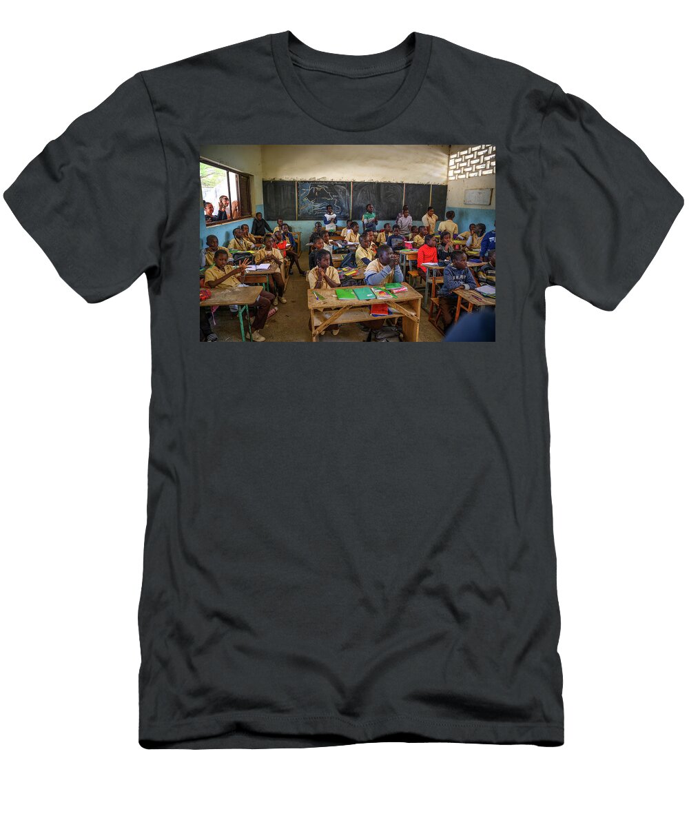 1 African Children Sitting At Their Desks in a Classroom in a Primary School Miroslav Liska T-Shirt