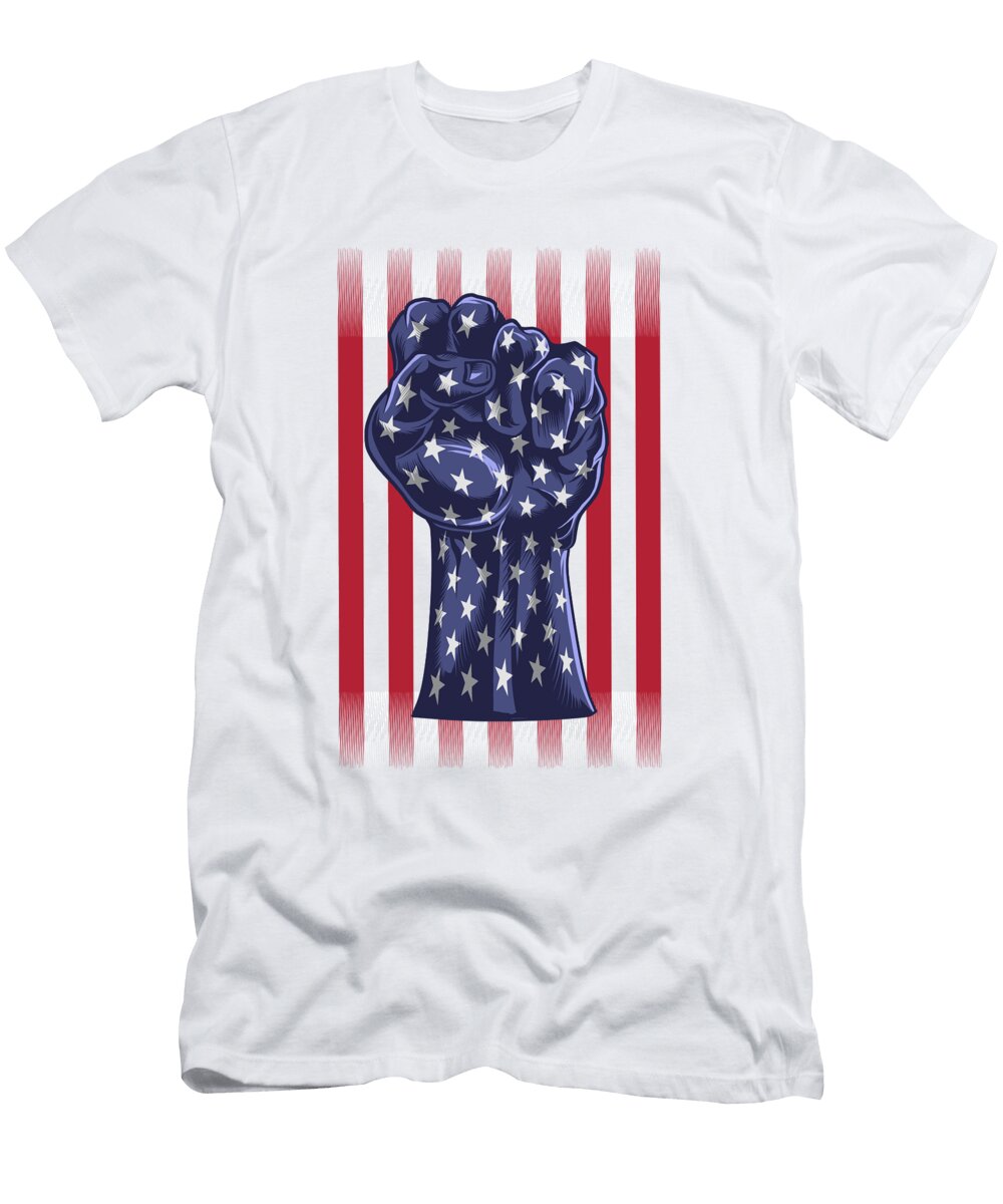 1 American Fist Flag Fade Patriotic Jacob Zelazny T-Shirt