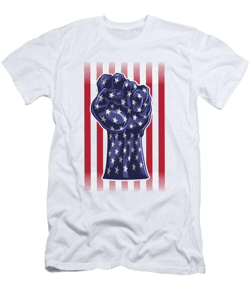 1 American Fist Flag Faded Patriotic Jacob Zelazny T-Shirt