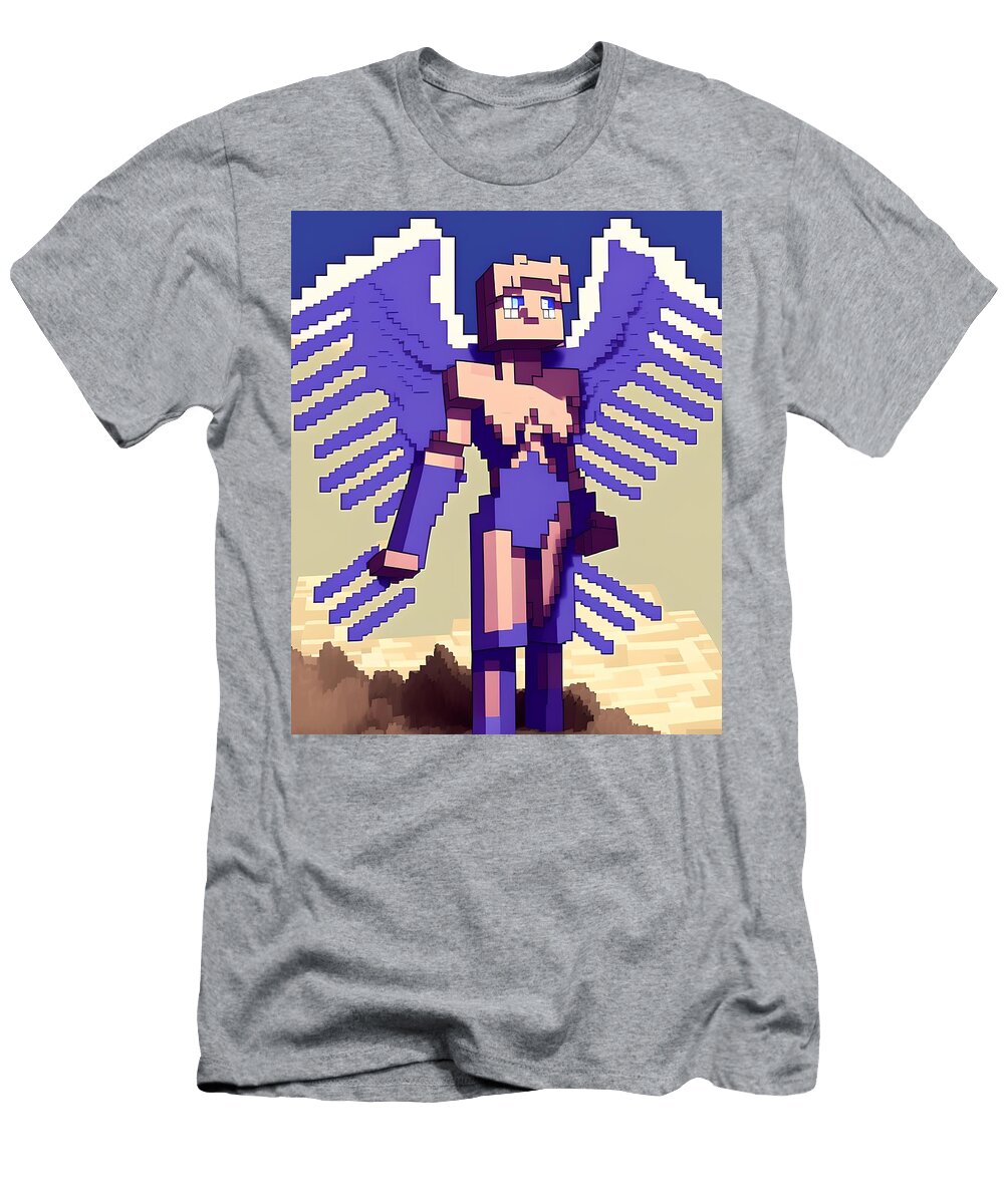 1 Angel of Minecraft Generative Ai Illustration Miroslav Nemecek T-Shirt