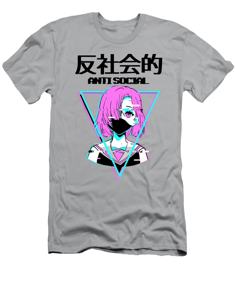 1 Antisocial Vaporwave Anime Su Tejo T-Shirt