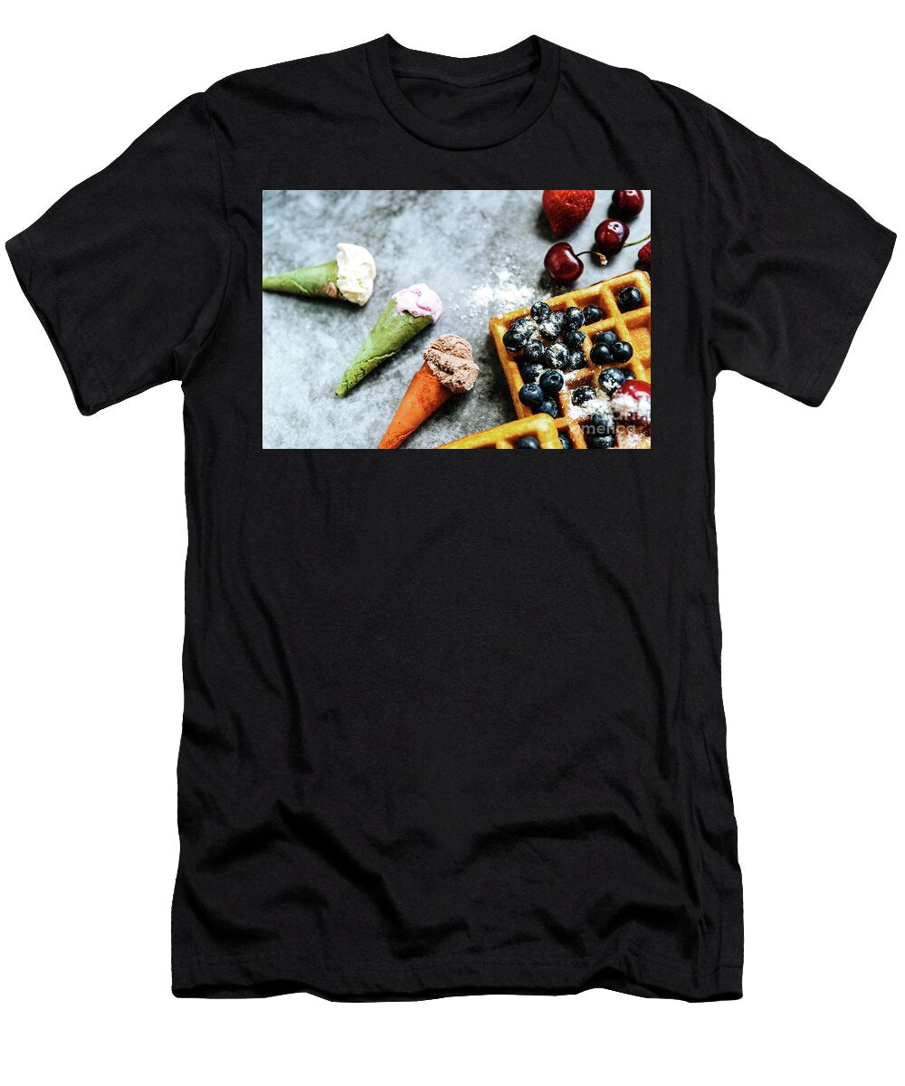 1 Appetizing Ice Cream with Fruits and Waffles the Ideal Snack in Joaquin Corbalan T-Shirt