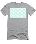 1 Aqua and White Chevron Rhombus Arrow Pattern Petite Pattern Minimal Graphic Designs T-Shirt