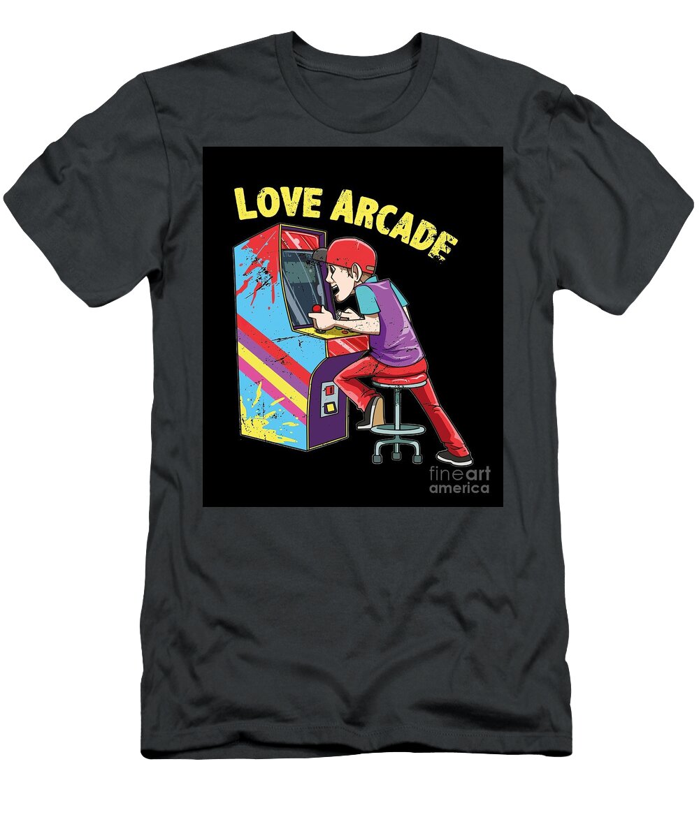 1 Arcade Game Machine Retro Gaming 80s Oldschool Andrew Layla T-Shirt