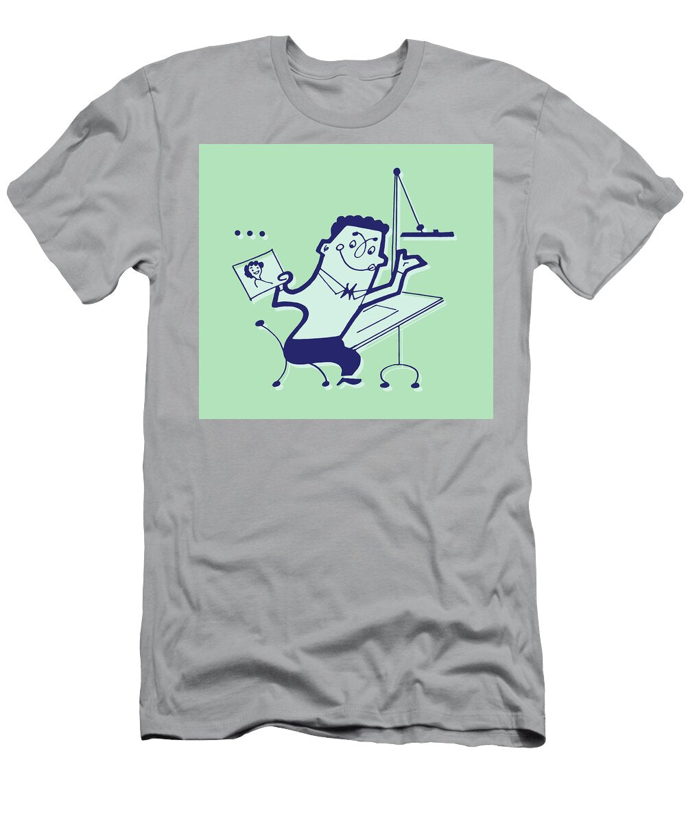 1 Artist Working At a Table Csa Images T-Shirt