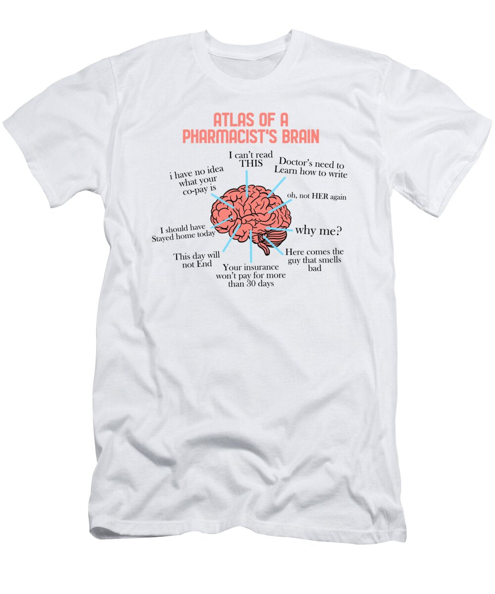 1 Atlas of Pharmacist Brain Tech Medical Pharmacy Florian Dold Art T-Shirt