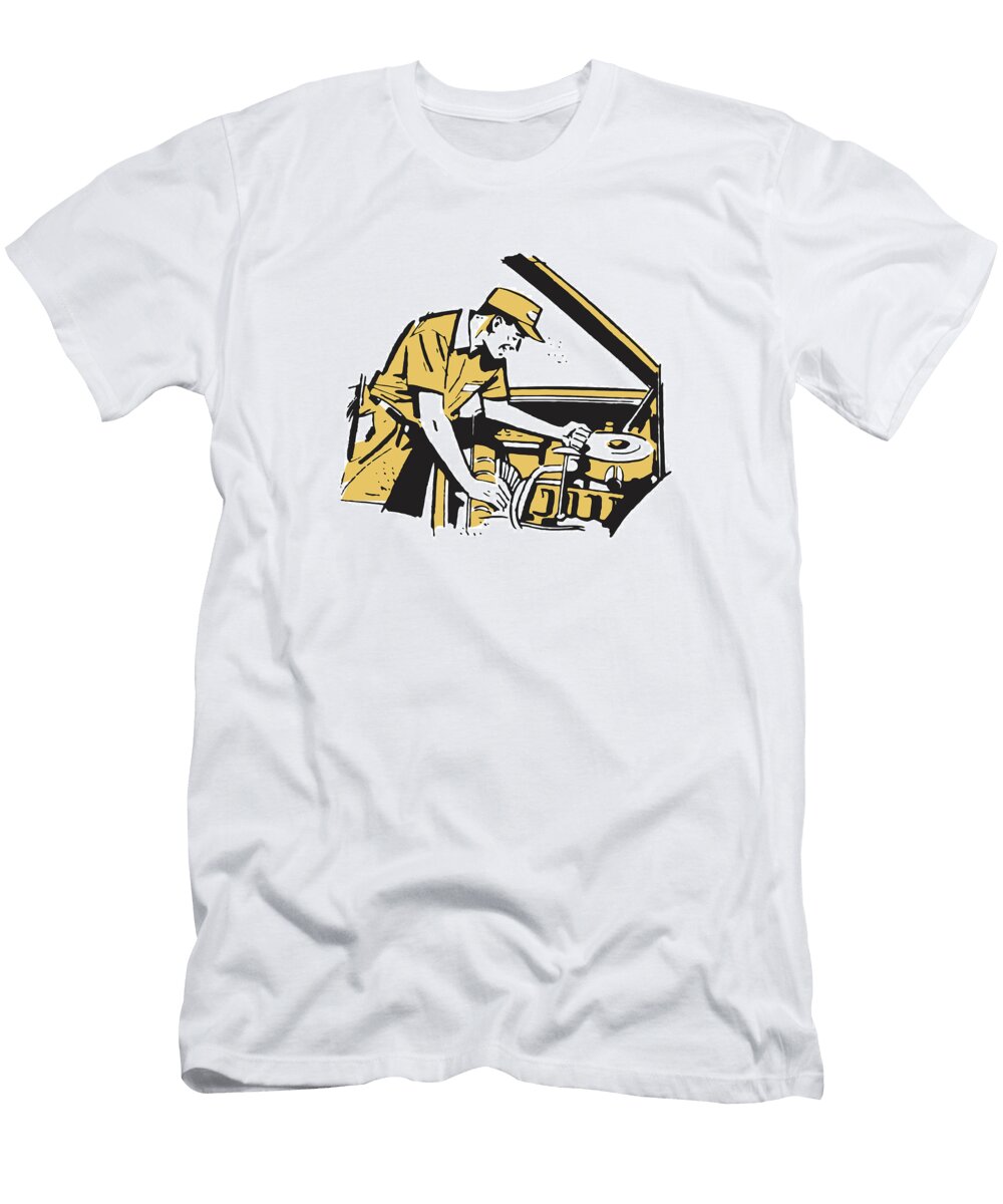 1 Auto Mechanic Working Under a Hood Csa Images T-Shirt