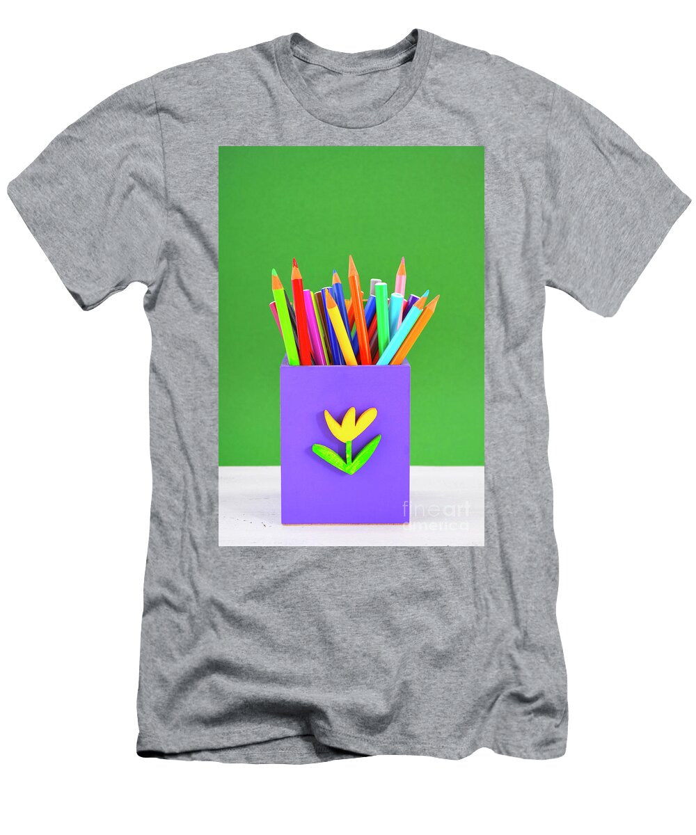 1 Back to School Pencil Box Against Green Chalkboard Milleflore Images T-Shirt