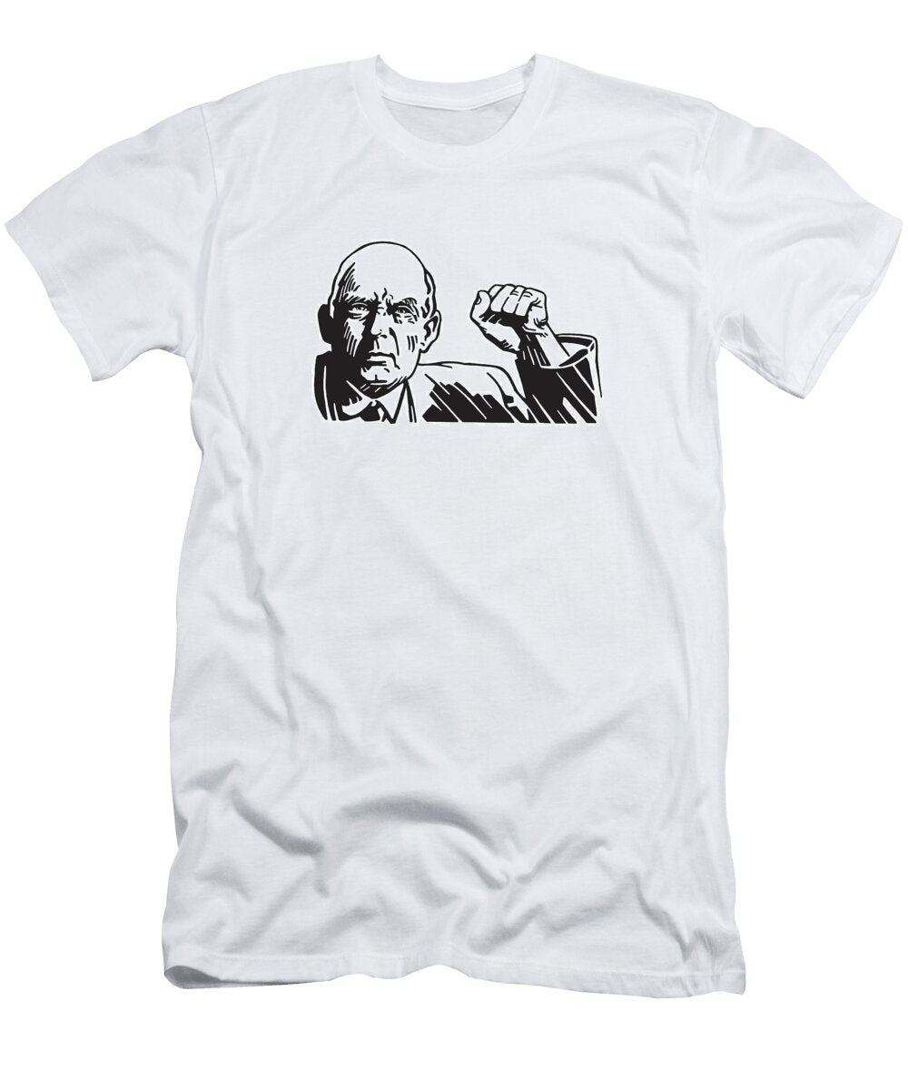 1 Bald Man Raising Fist Csa Images T-Shirt