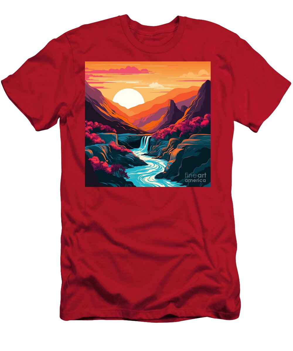 1 Beautiful Sunset Landscape Scenery Athree Royalstars T-Shirt