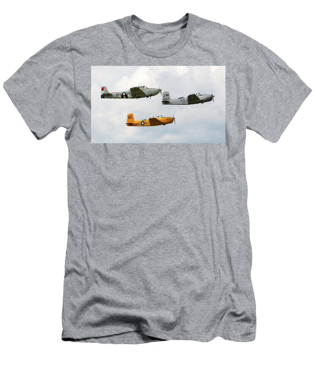 1 Beechcraft T 34 Mentor a Navy Air Force and Ryan Navion Trainer Bruce Beck T-Shirt