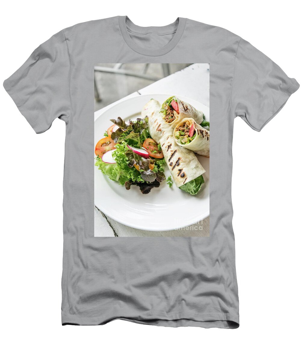 1 Beef and Salad Mexican Burrito Wrap Roll Jacek Malipan T-Shirt