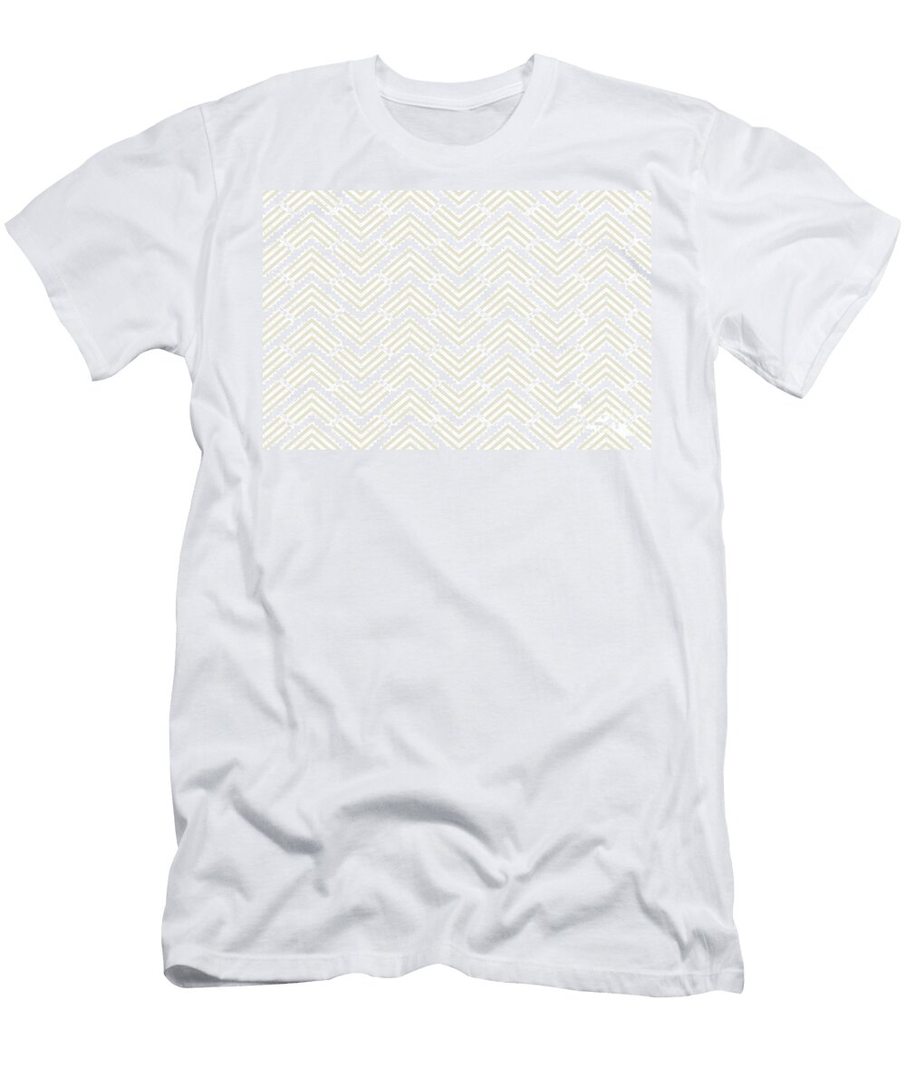 1 Beige and White Chevron Rhombus Arrow Pattern Petite Pattern Minimal Graphic Designs T-Shirt