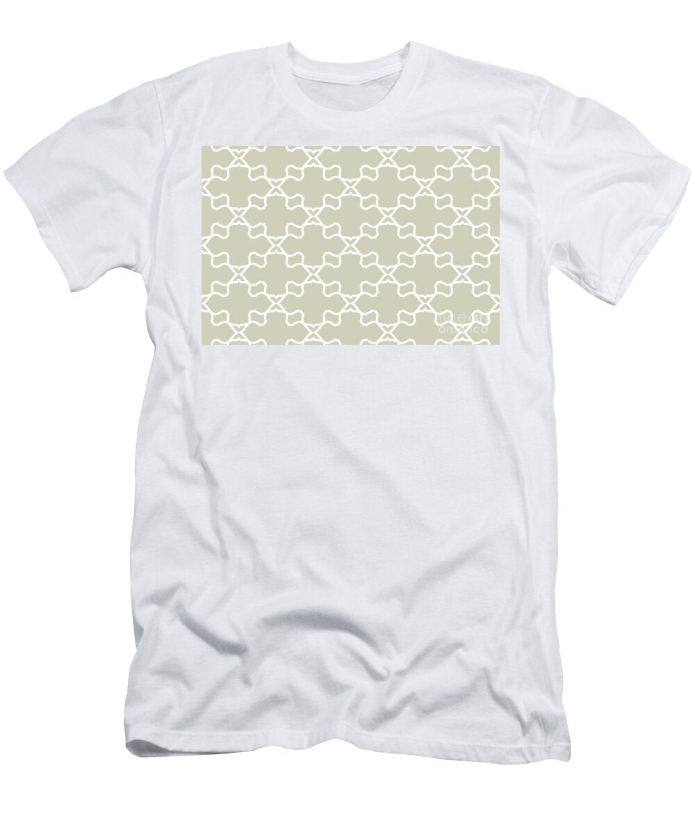 1 Beige and White Ornamental Shape Pattern 3 Petite Pattern Minimal Graphic Designs T-Shirt