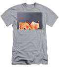 1 Belgium Waffers and Strawberries on Black Board Background Liss Art Studio T-Shirt