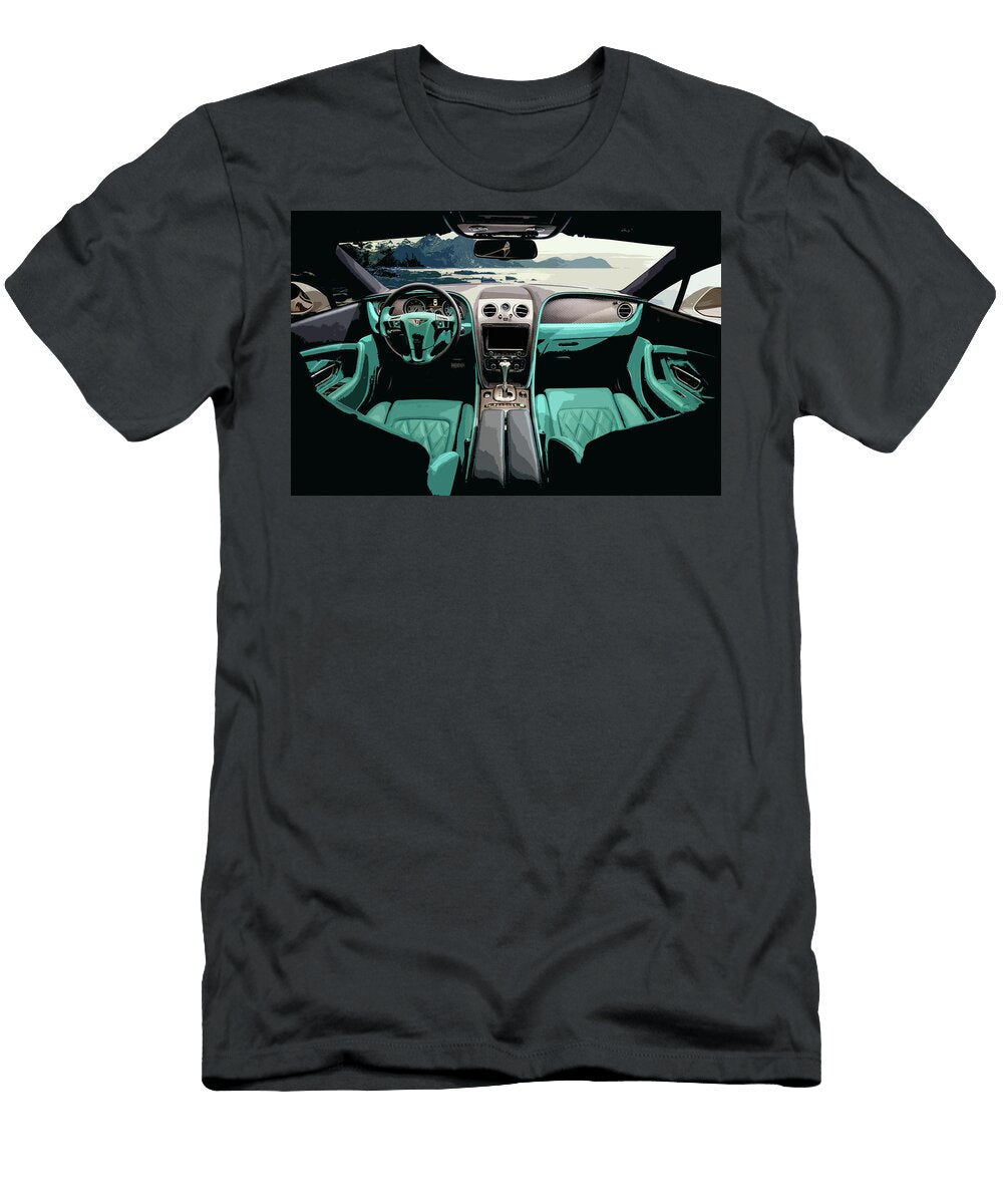 1 Bentley Continental Gt Interior Blue Thespeedart T-Shirt