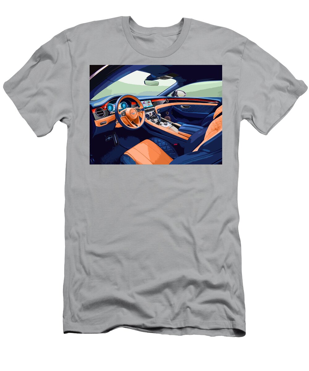1 Bentley Continental Gt Interior Orange and Blue Thespeedart T-Shirt