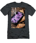 1 Blackberry Icecream in Tray with Wafer Cones Aside on Dark Woode Olena Mykhaylova T-Shirt