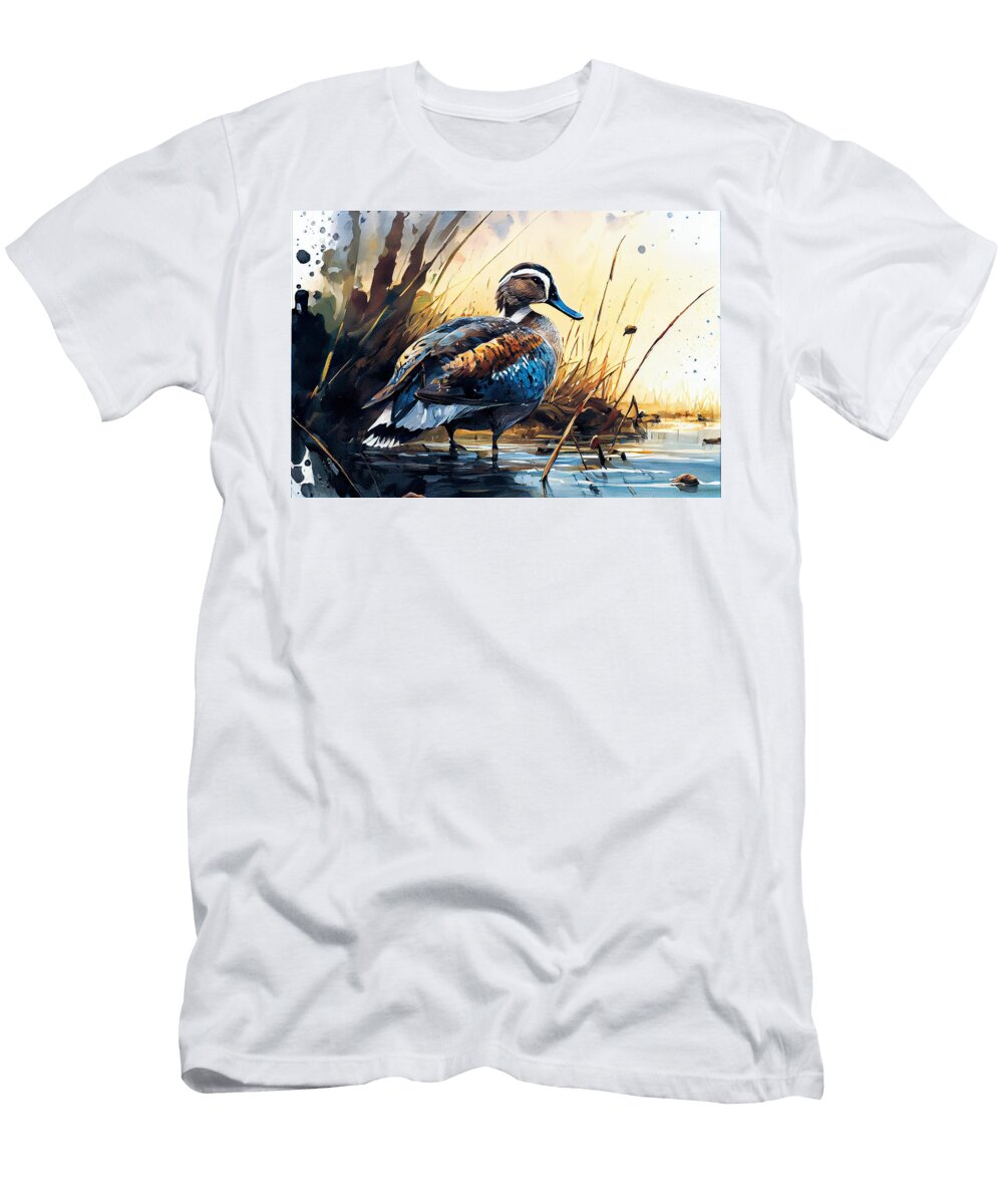 1 Blue Winged Teal Anas Discors in a Jack Kirby a By Asar Studios Celestial Images T-Shirt
