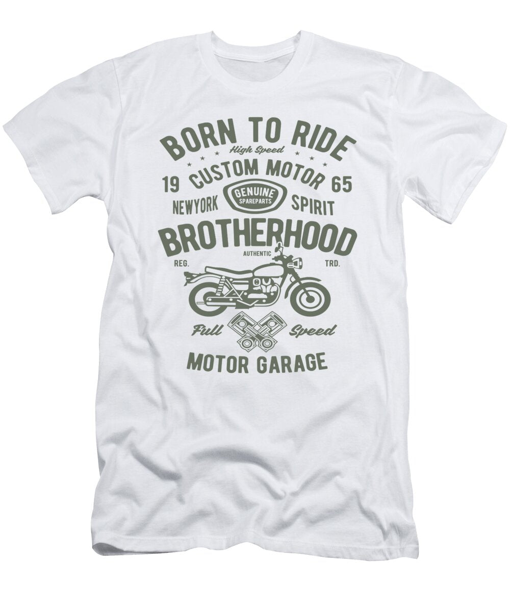 1 Born Ride Classic Motor Retro Motorcycle Biker Florian Dold Art T-Shirt