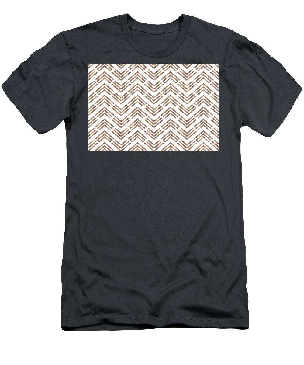 1 Brown and White Chevron Rhombus Arrow Pattern Petite Pattern Minimal Graphic Designs T-Shirt