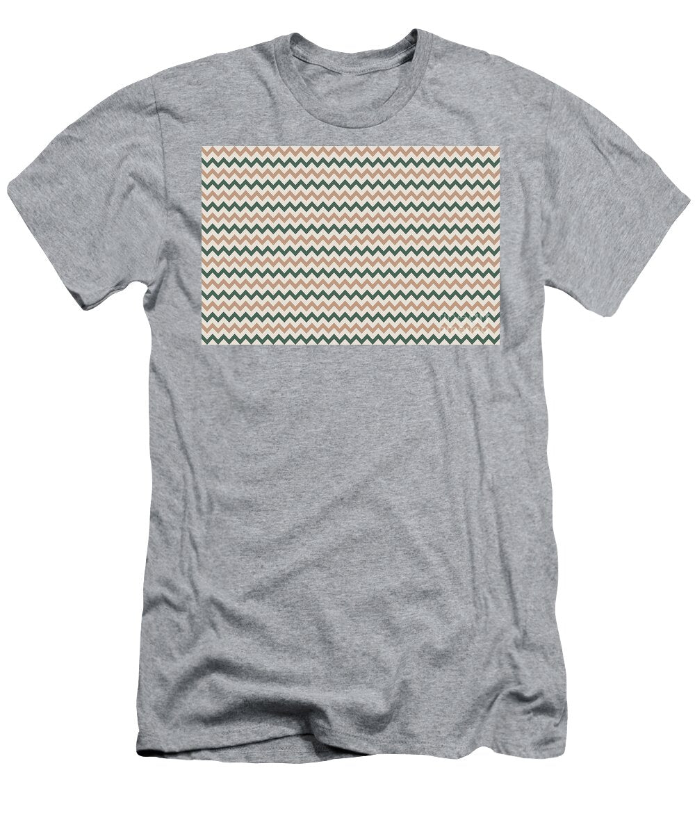 1 Brown Cream Green Chevron Horizontal Line Pattern Petite Patterns T-Shirt