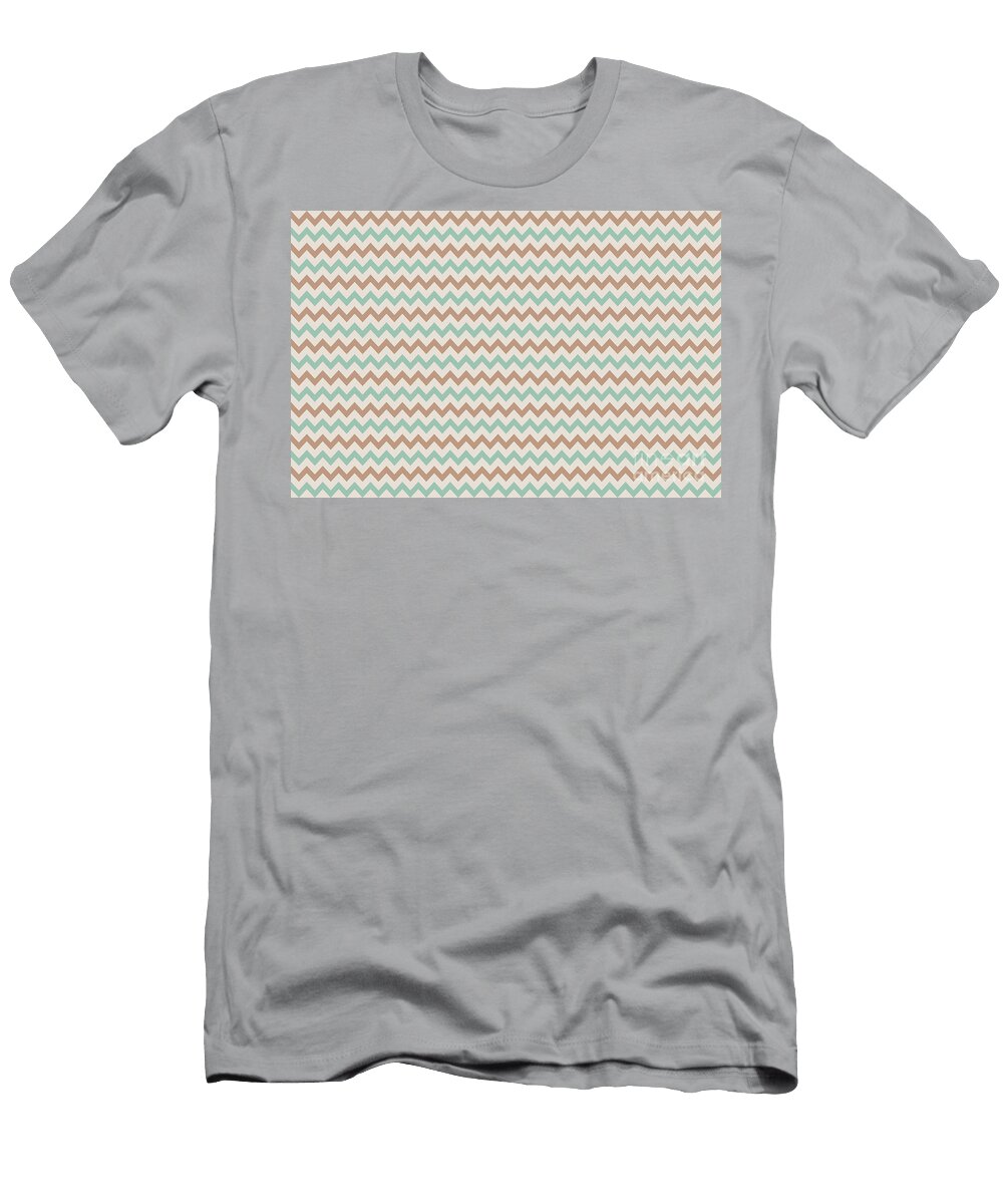 1 Brown Cream Mint Chevron Horizontal Line Pattern Petite Patterns T-Shirt