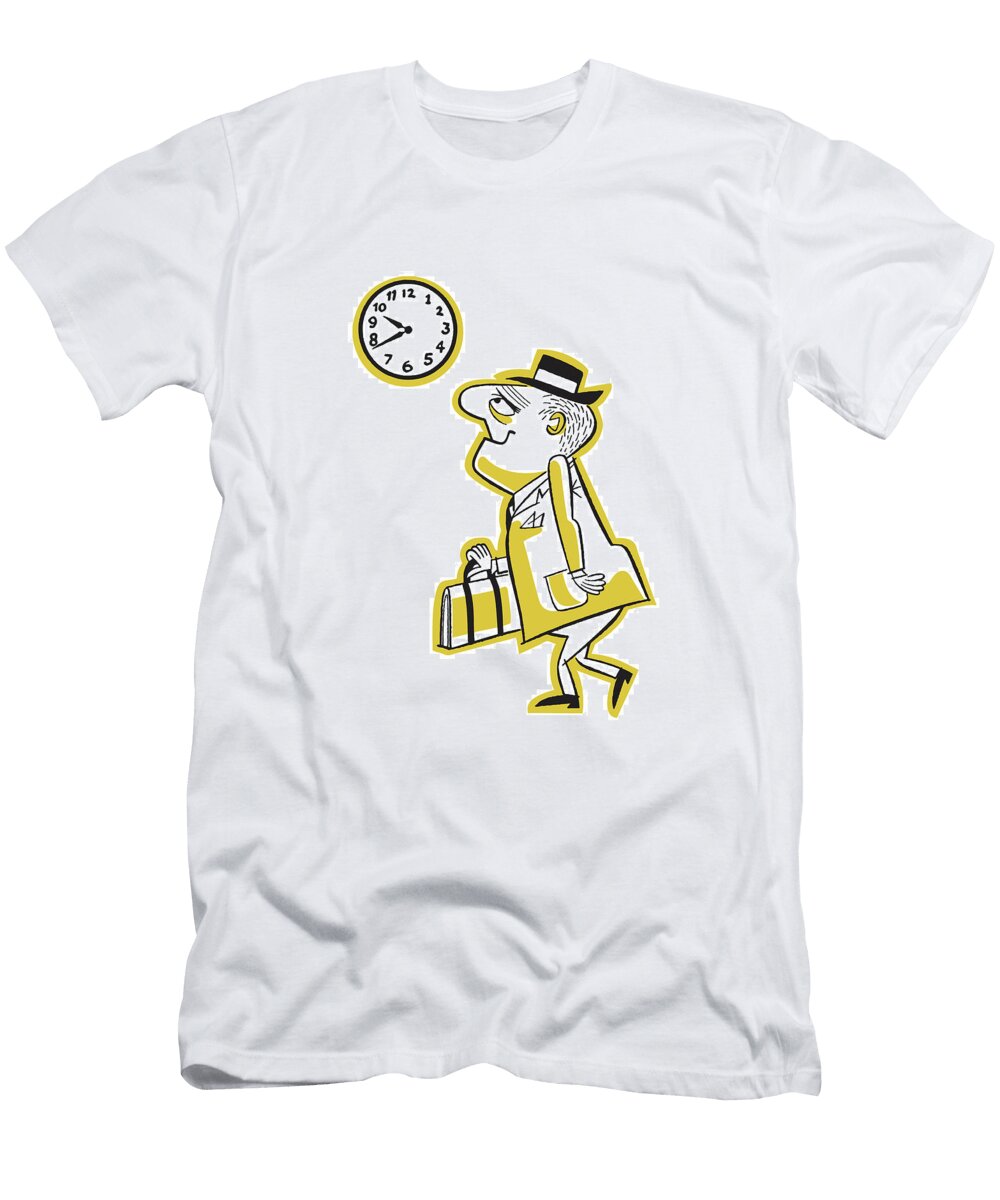 1 Businessman Looking At Clock Csa Images T-Shirt