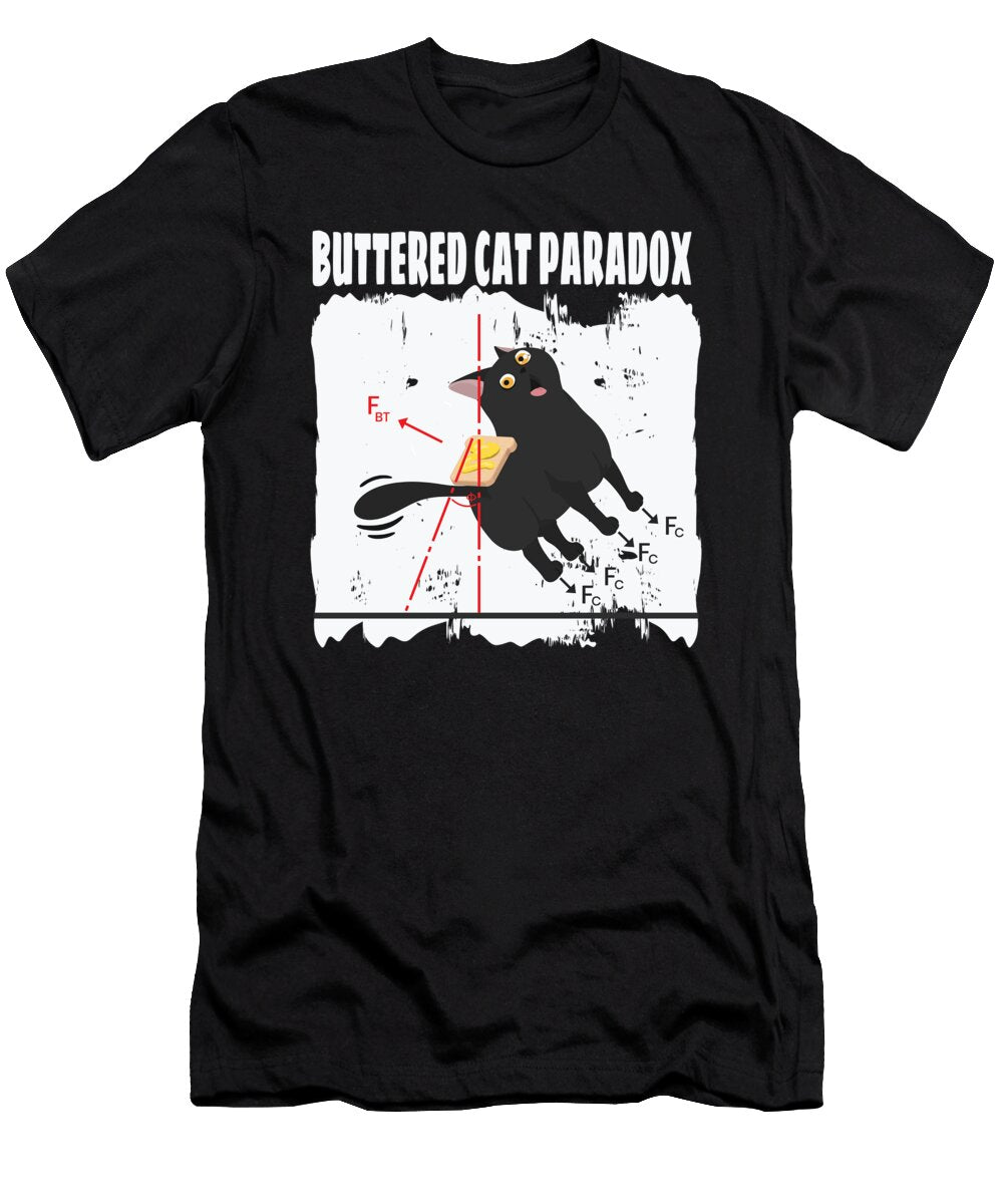 1 Buttered Cat Paradox Math Physics Cat Moon T-Shirt
