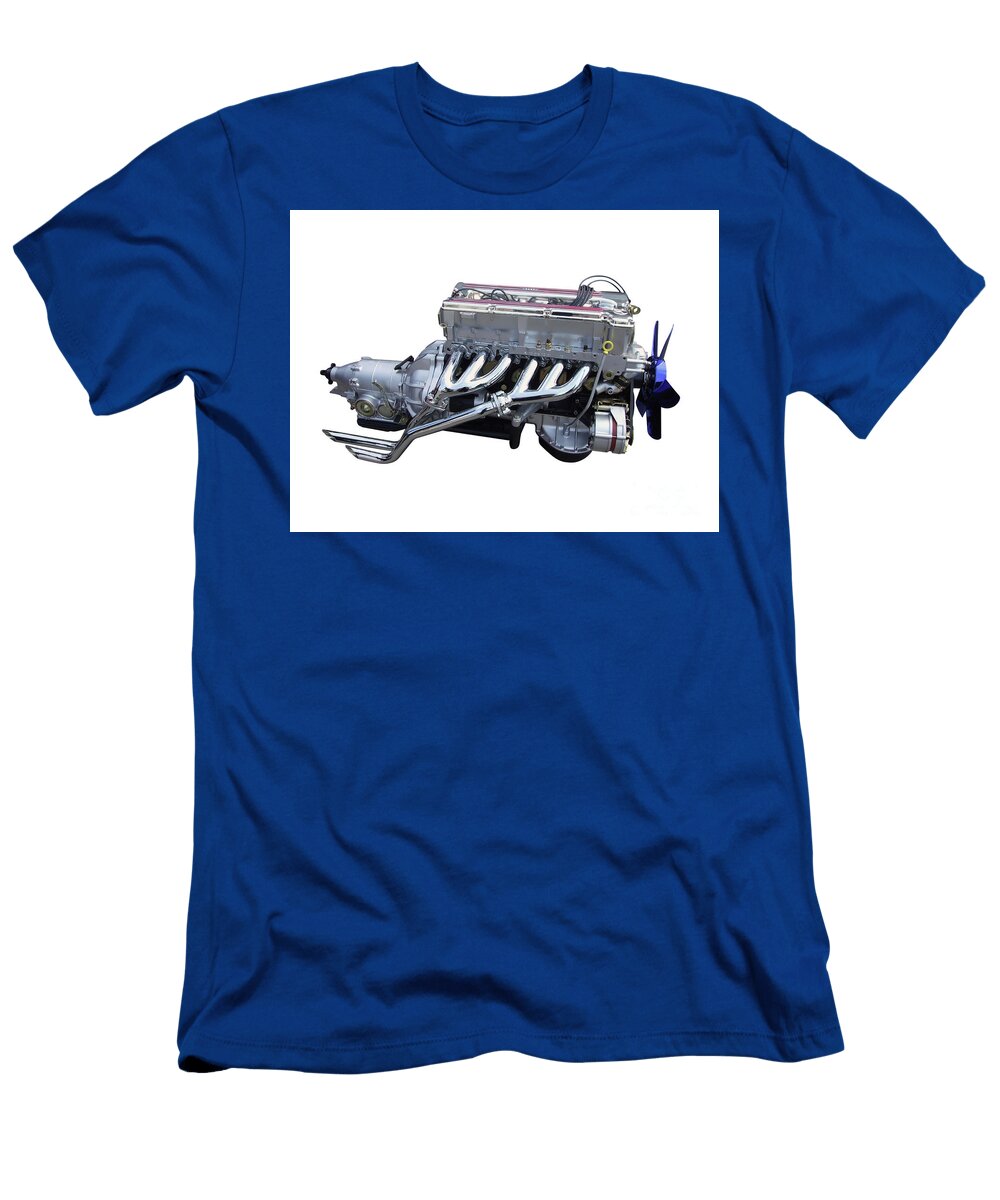 1 Car Chrome Engine Isolated on White Goce Risteski T-Shirt