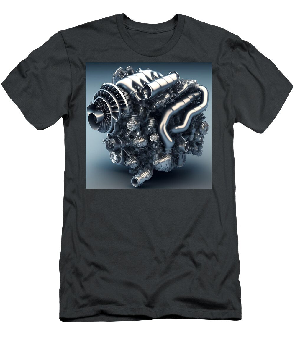 1 Car Engine Gearbox Generative Ai Illustration Miroslav Nemecek T-Shirt