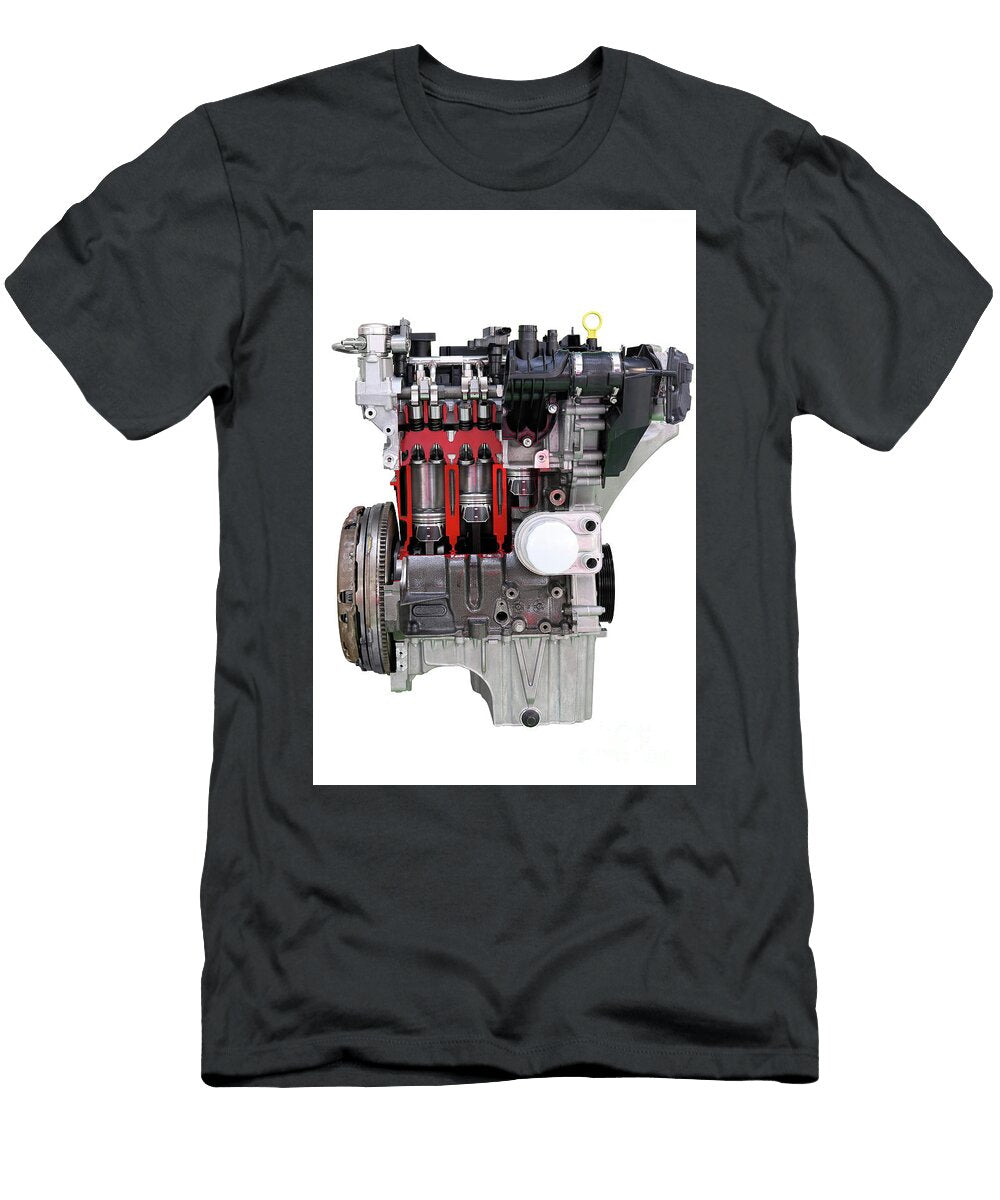 1 Car Engine Isolated on White Goce Risteski T-Shirt