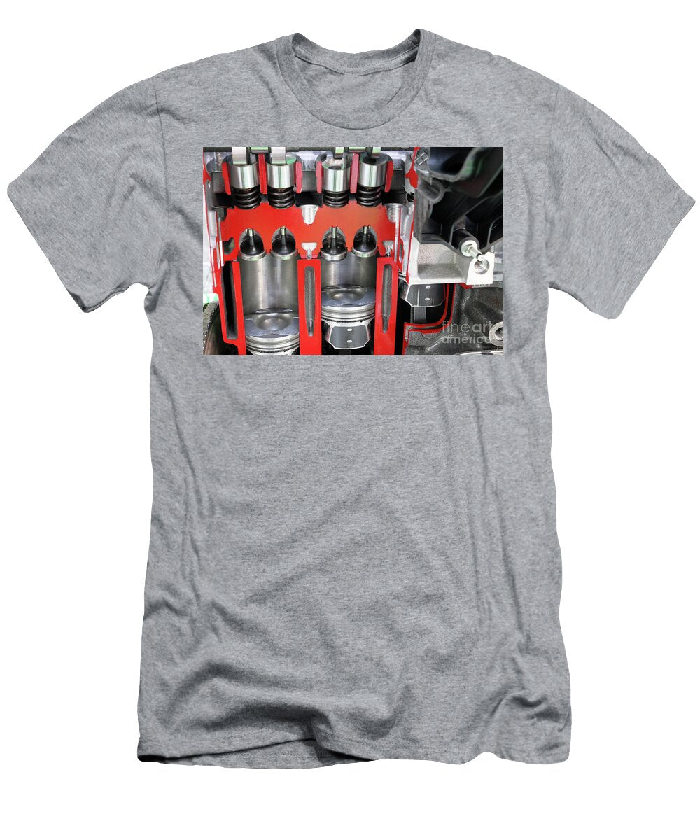1 Car Engine Pistons and Valves Detail Goce Risteski T-Shirt
