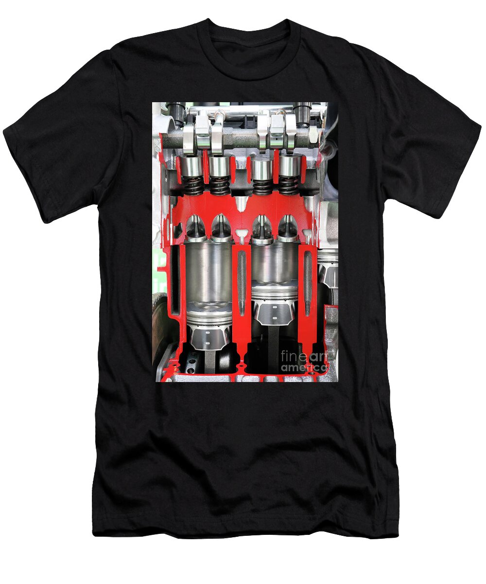1 Car Engine Pistons and Valves Goce Risteski T-Shirt