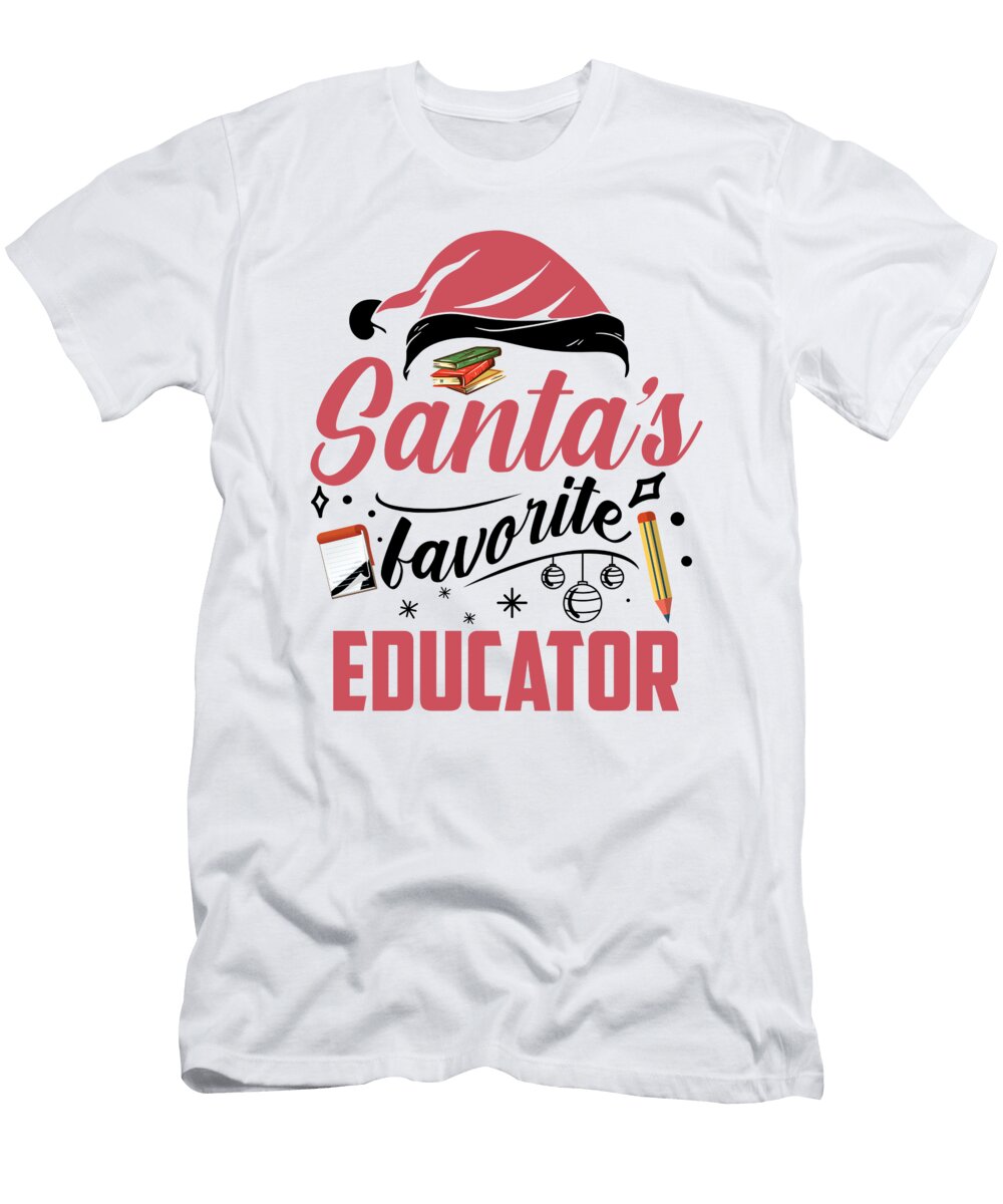 1 Christmas Teacher Xmas Santas Favorite Educator Florian Dold Art T-Shirt