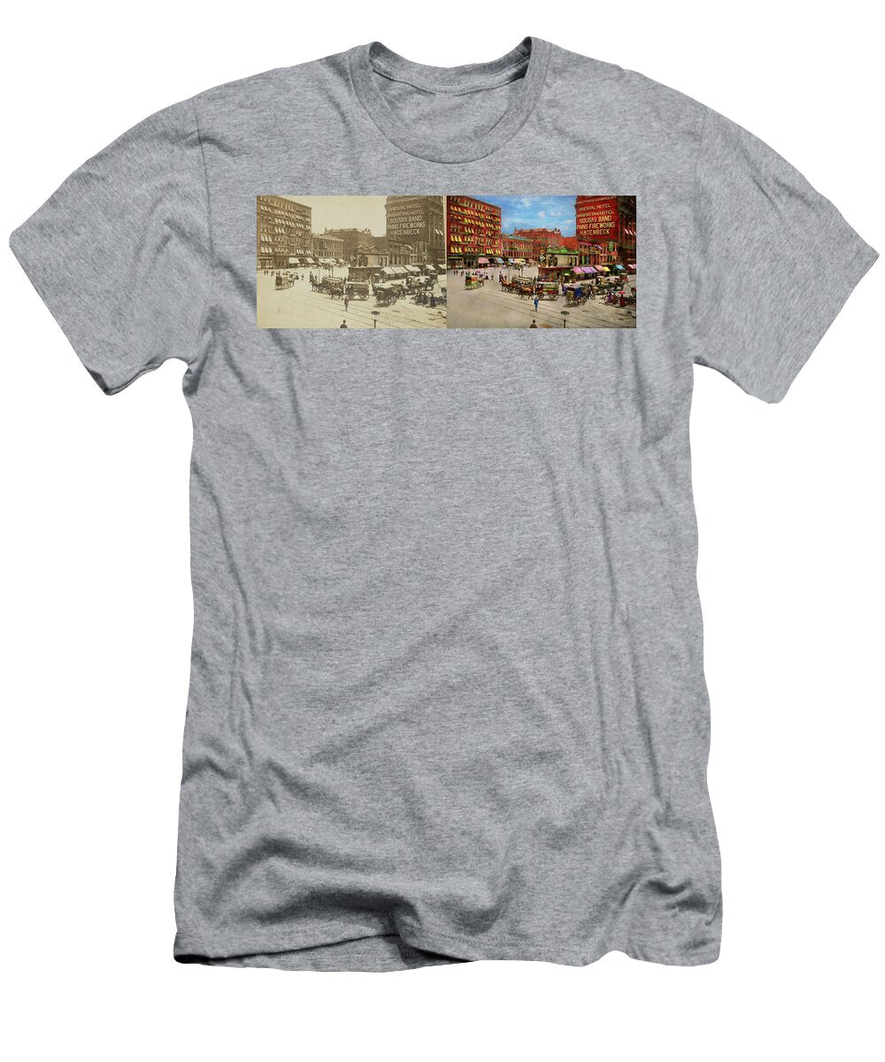 1 City New York the Future Site of the Flatiron Building 1890 Mike Savad T-Shirt