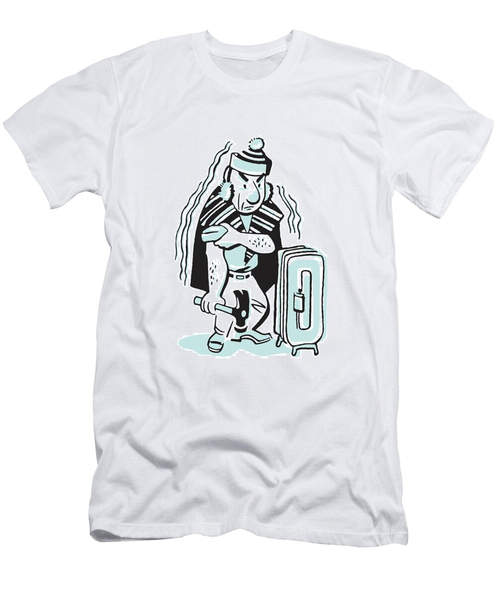 1 Cold Man By Broken Radiator Csa Images T-Shirt