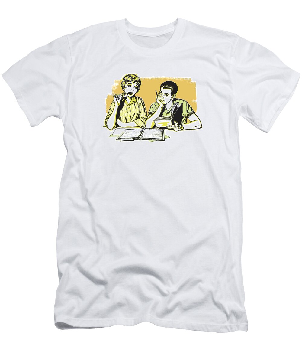 1 Collegiate Couple Studying Csa Images T-Shirt