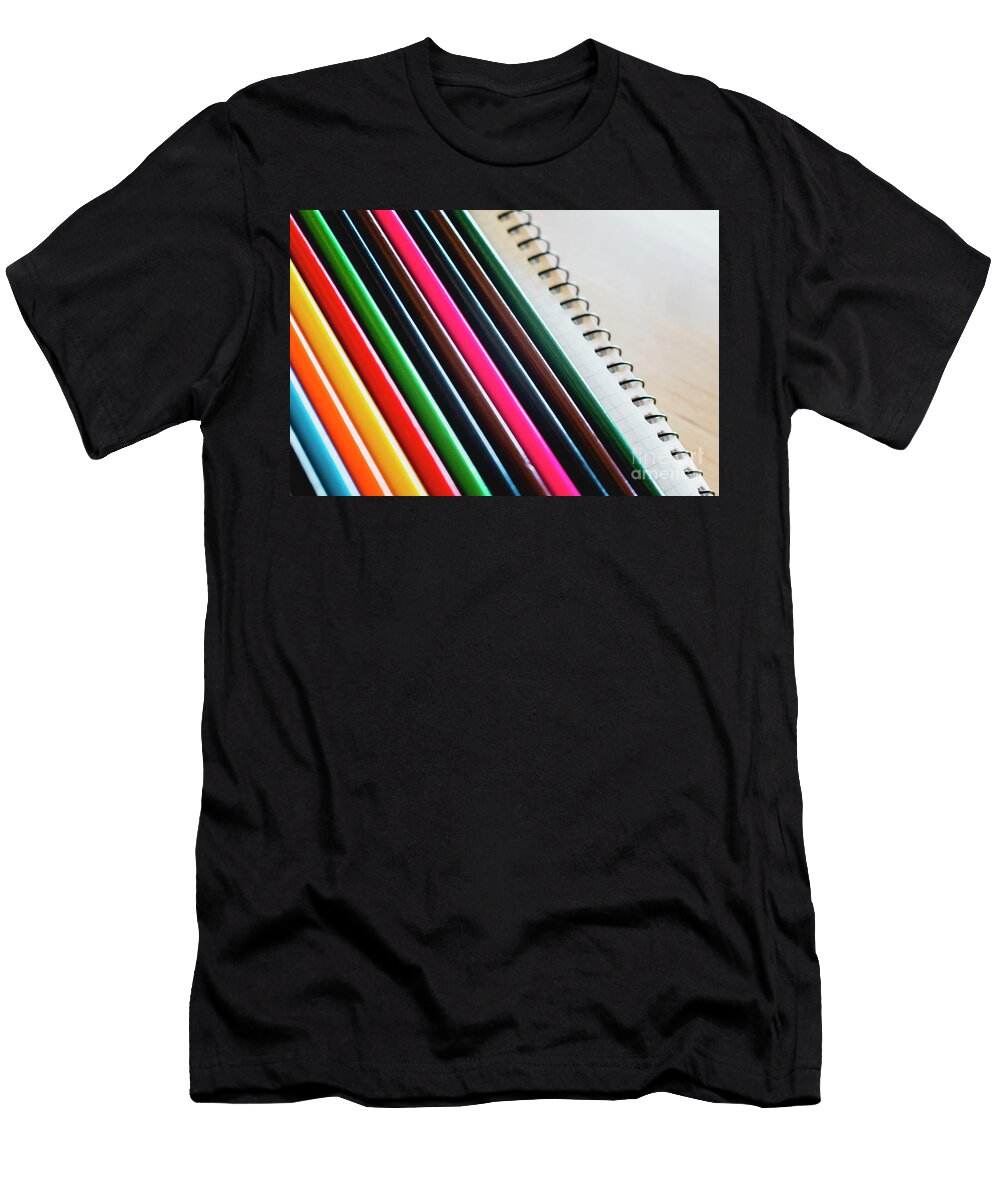 1 Colored Pencils Ordered to Paint At School Joaquin Corbalan T-Shirt