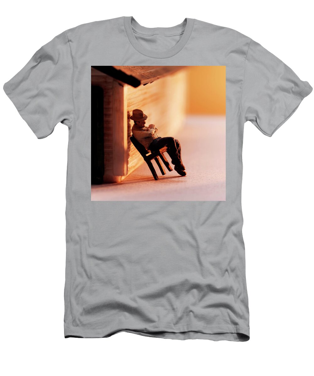 1 Cowboy Leaning Back Against Building Csa Images T-Shirt