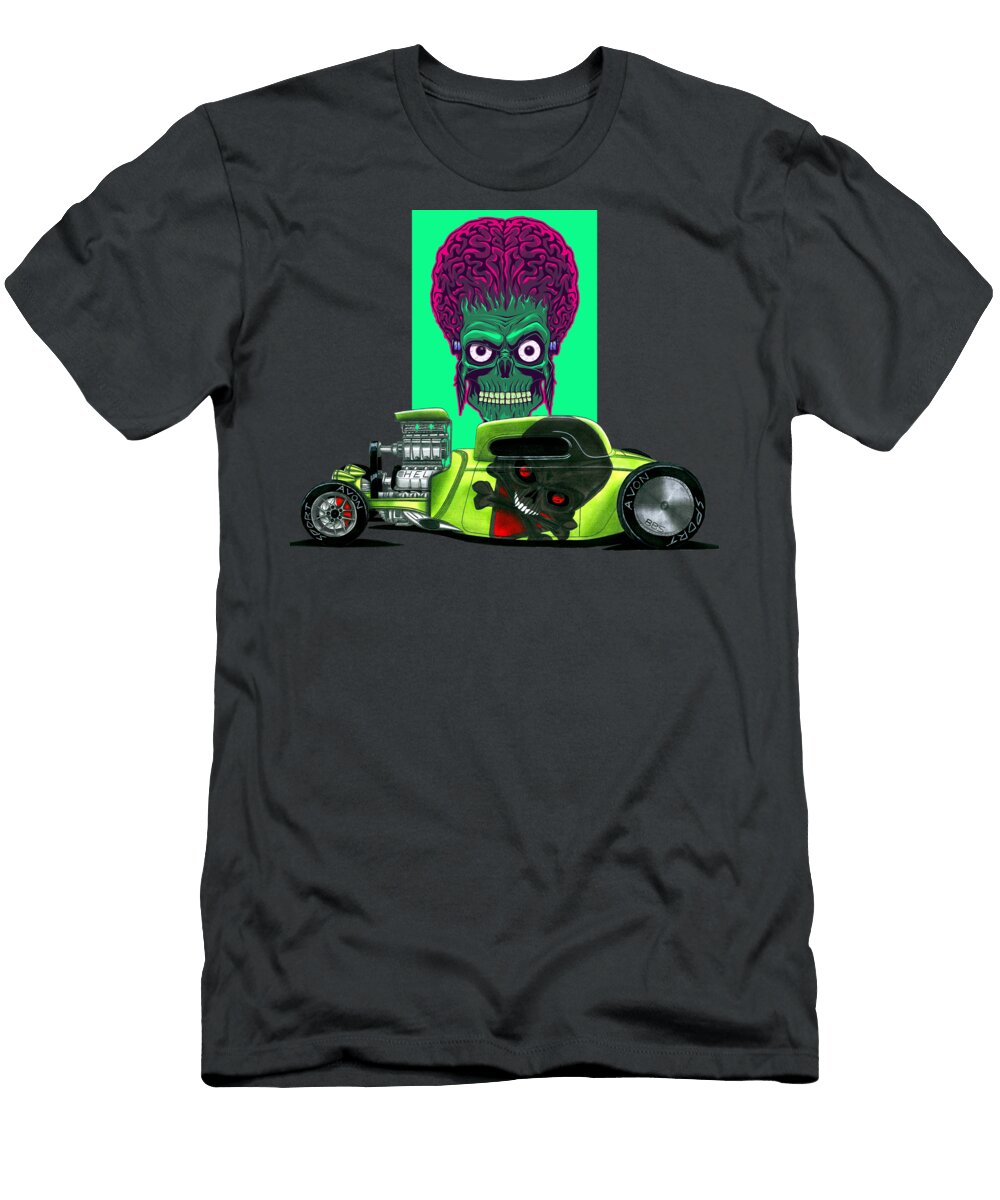 1 Crazy Hellish Green American V8 Supercharged Hot Rod Vladyslav Shapovalenko T-Shirt